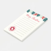 Notes post-it avec des plantes de Noël et un poste (Incliné)