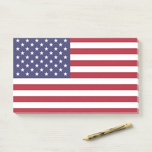 Notes post-it avec drapeau des États-Unis (Sur un bureau)