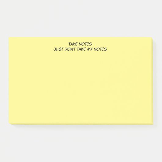 Notes post-it avec message d'avertissement humoris (Devant)
