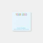 Notes Post-it® bleues Logo Entreprise De la part d (Devant)