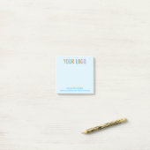 Notes Post-it® bleues Logo Entreprise De la part d (Sur un bureau)