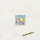 Notes post-it cercle rétro néon illusion (Sur un bureau)