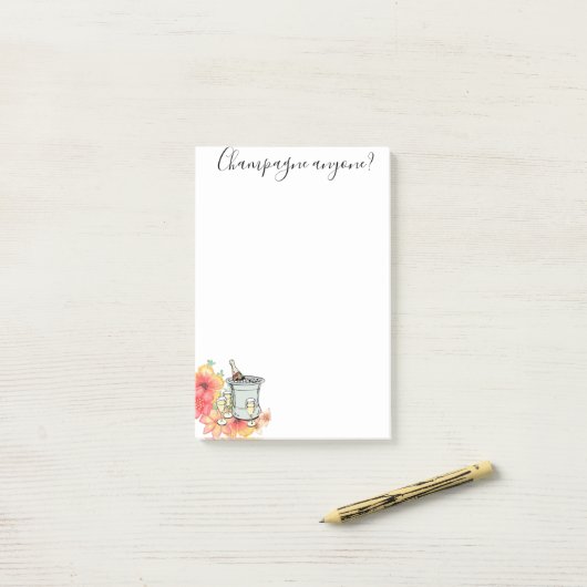 Notes post-it Champagne (Sur un bureau)