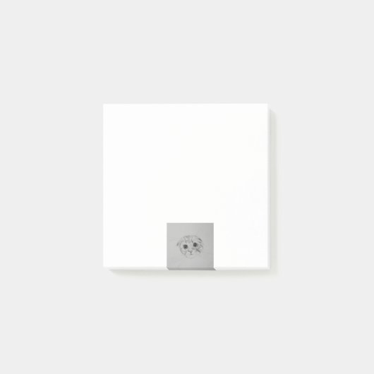 Notes Post-It® Chat tigré, 7,6 cm x 7,6 cm (Devant)