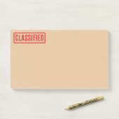 Notes post-it classifiées et estampillées (Sur un bureau)