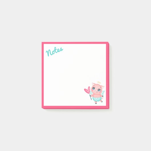 Notes Post-It Cochon Cupidon (Devant)