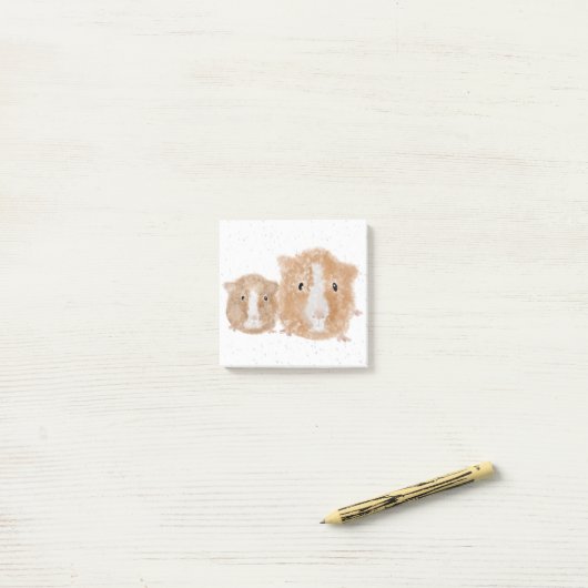 Notes Post-it Cochon d'Inde (Sur un bureau)
