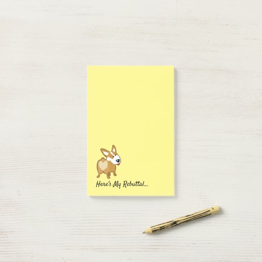 Notes Post-It® Corgi, 4" x 6" Post-it (Sur un bureau)