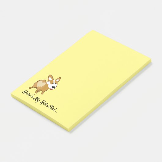 Notes Post-It® Corgi, 4" x 6" Post-it (Incliné)