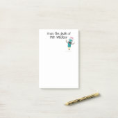 Notes Post-it Crayon de dessin animé rigolo (Sur un bureau)