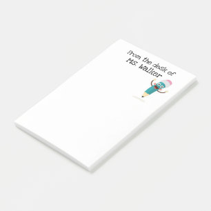 Notes Post-it Crayon de dessin animé rigolo