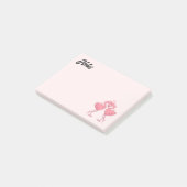 Notes Post-it d'amour de flamant rose (Incliné)
