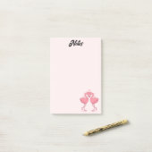 Notes Post-it d'amour de flamant rose (Sur un bureau)