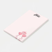 Notes Post-it d'amour de flamant rose (Incliné)