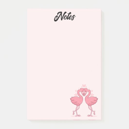 Notes Post-it d'amour de flamant rose (Devant)