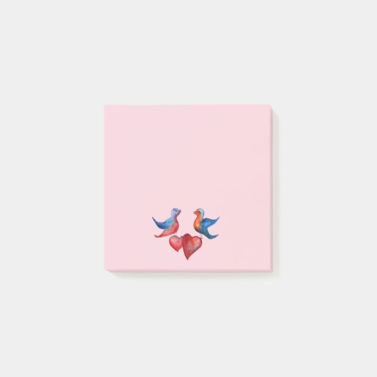 Notes post-it d'aquarelle Inséparables (Devant)