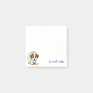 Notes post-it de Beagle aquarelle personnalisées