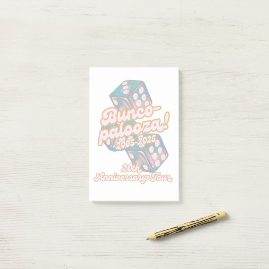 notes post-it de Bunco-palooza (Sur un bureau)