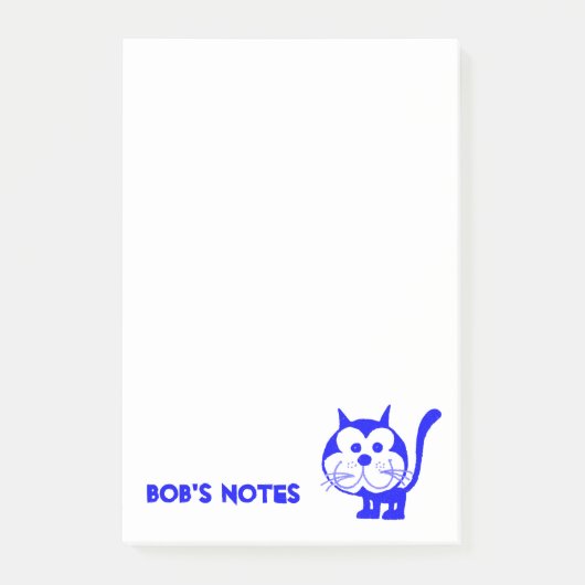 Notes Post-it de chat bleu (Devant)