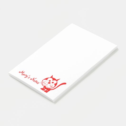 Notes post-it de chat rouge (Incliné)