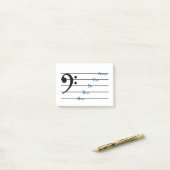 Notes post-it de Clé de basse (rimes de ligne) (Sur un bureau)