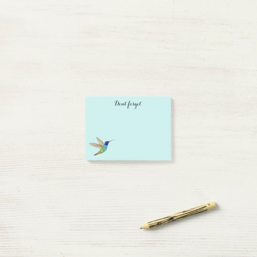 Notes post-it de colibri (Sur un bureau)