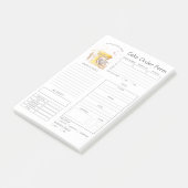 Notes Post-it de commande de gâteau de boulangerie (Incliné)