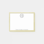 Notes post-it de couronne de monogramme jaune (Devant)
