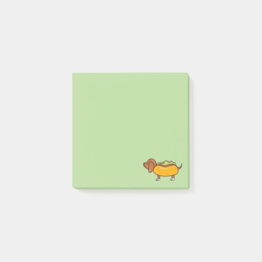 Notes Post-It de dachshund Hot Dog (Devant)