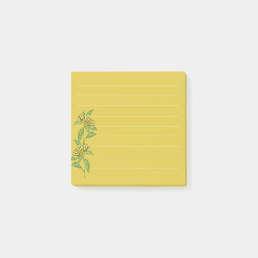 Notes post-it de fleurs jaunes (Devant)