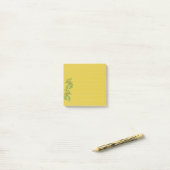 Notes post-it de fleurs jaunes (Sur un bureau)