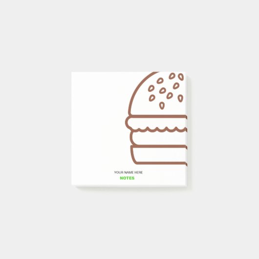 Notes post-it® de hamburger moderne personnalisabl (Devant)