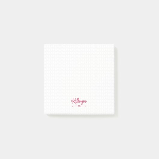 Notes post-it de Knit personnalisé rose chaud (Devant)