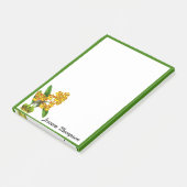 Notes post-it de la fleur d'orchidée jaune (Incliné)