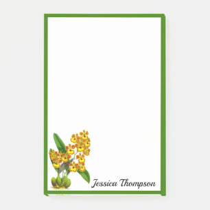 Notes post-it de la fleur d'orchidée jaune