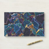 Notes post-it de la nappe d'huile (Sur un bureau)