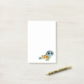 Notes post-it de la tortue de mer mignonne (Sur un bureau)