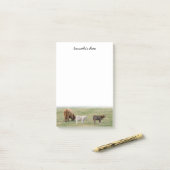 Notes post-it de la vache Highland (Sur un bureau)