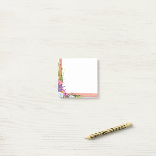 Notes post-it de l'écrasement de corail (Sur un bureau)