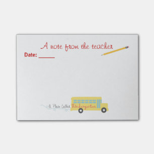 Notes post-it® de l'enseignant de la maternelle