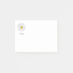 Notes post-it de marguerite jaune et blanc