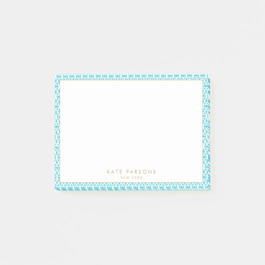 Notes post-it de Motif bleu turquoise élégant (Devant)