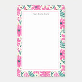 Notes post-it de motif floral rose (Devant)