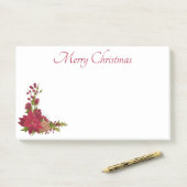 Notes post-it de Noël Poinsettia (Sur un bureau)