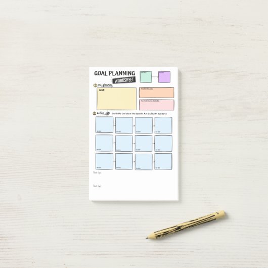 Notes Post-It de planification d'objectifs (Sur un bureau)
