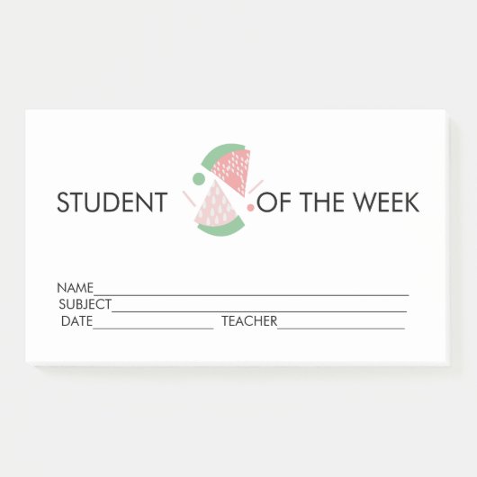 Notes Post-it de Réalisation de Prix Étudiant Past (Devant)