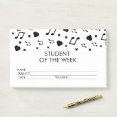 Notes Post-it de Récompense pour Étudiant en Musiq (Sur un bureau)