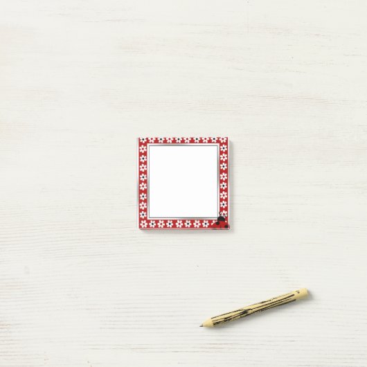 Notes post-it® de Red Lady Bug (Sur un bureau)