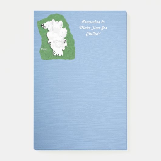 Notes Post-It® de relaxation Samoyé, 4 po x 6 po (Devant)