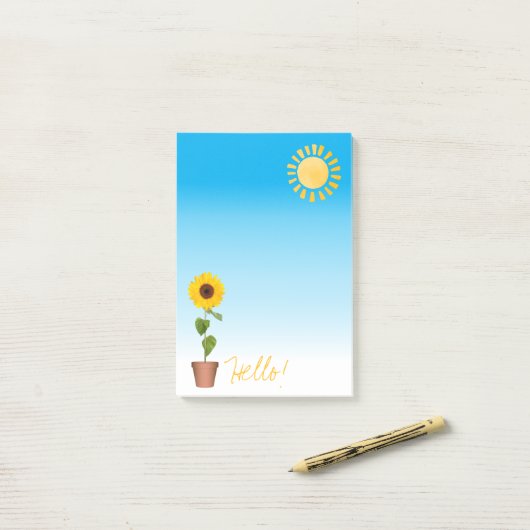 Notes post-it de tournesol (Sur un bureau)